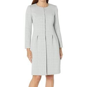 Le Suit Petite NWT Jacquard Long Jacket Size 2P Jacket Only Platinum Pleated